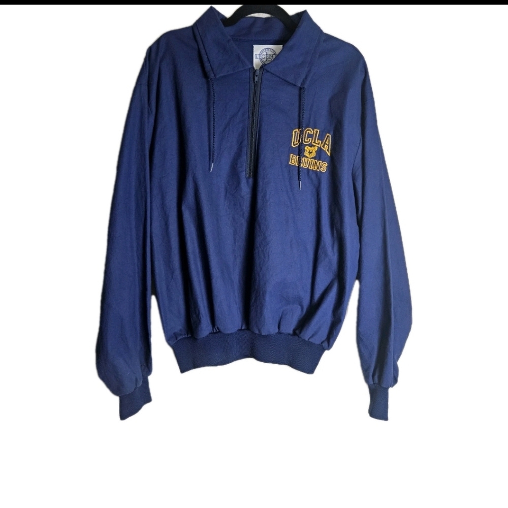 LEGENDS ATHLETIC UCLA BRUINS   Mens Quarter Zip Pullover 100% Cotton Vintage Lg.